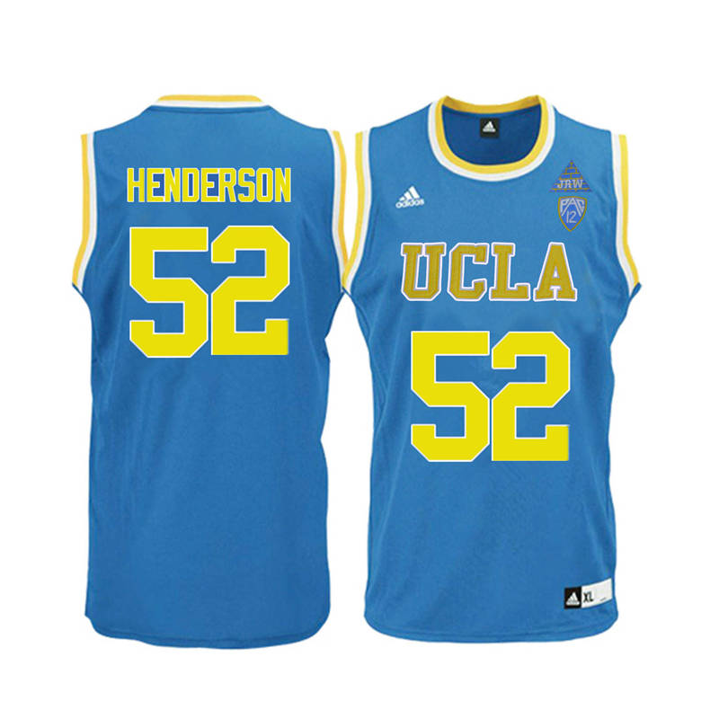 Men UCLA Bruins #52 J.R. Henderson College Basketball Jerseys-Blue